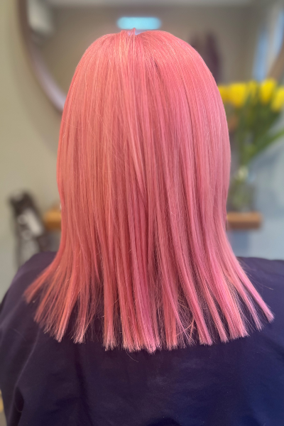 long, straight, pink hair